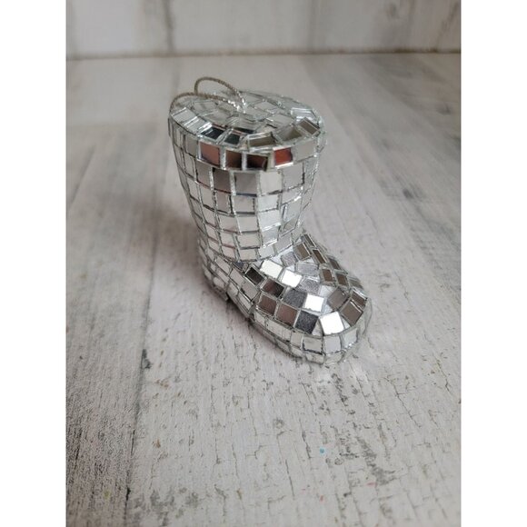 Disco mirrored Cowboy boot unique ornament Xmas - Picture 3 of 6